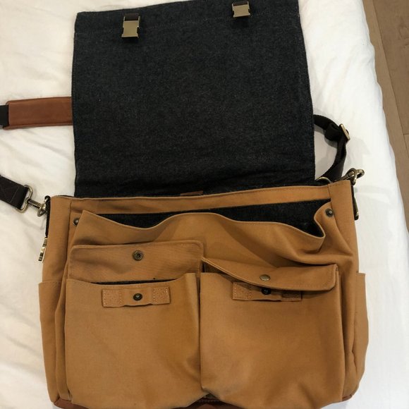 Brand new tan canvas work / laptop bag - Picture 2 of 9